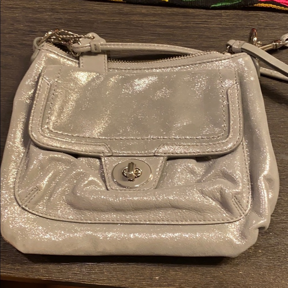 Silver coach bag